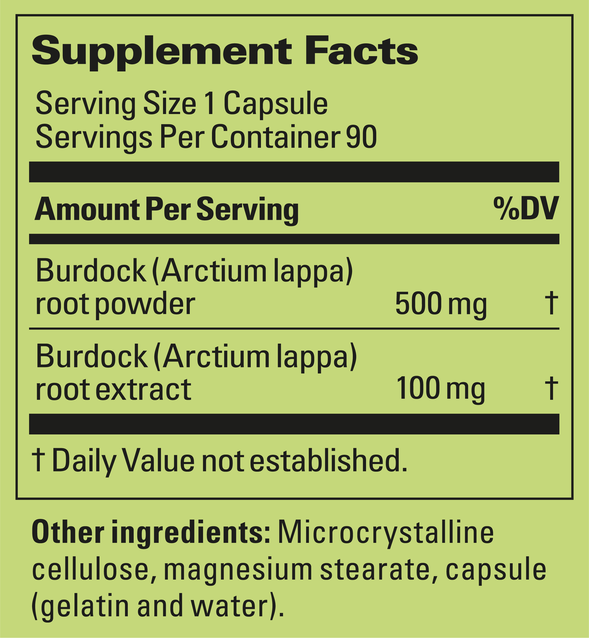 Supplement Label